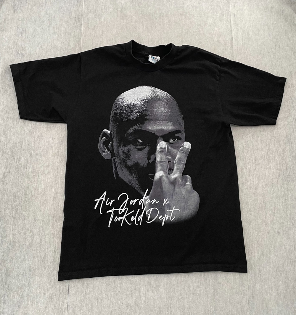 VINTAGE Air Jordan Shirt Adult Large Black Crew Neck Short Sleeve Graphic Mens L